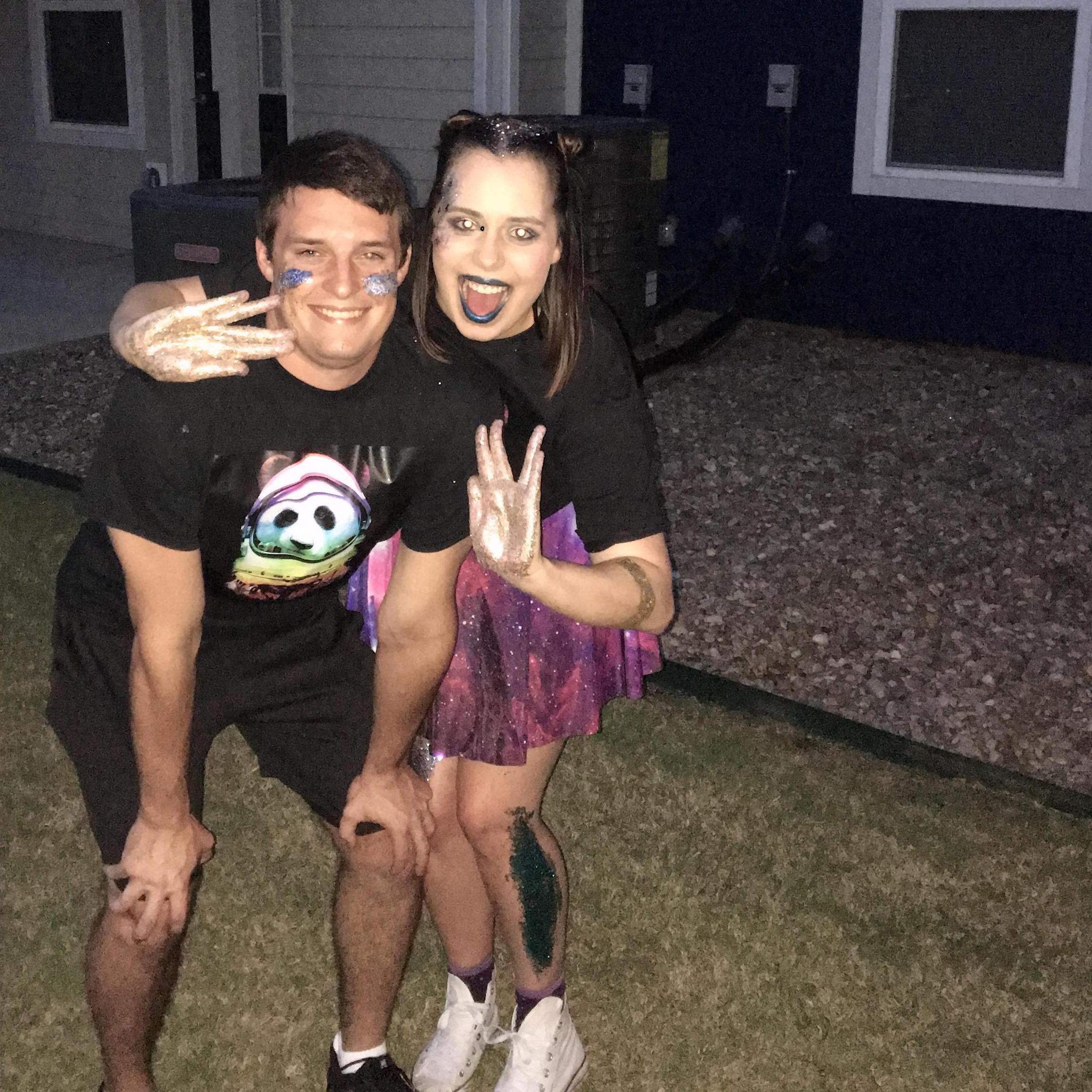The only time Drew has ever worn glitter!