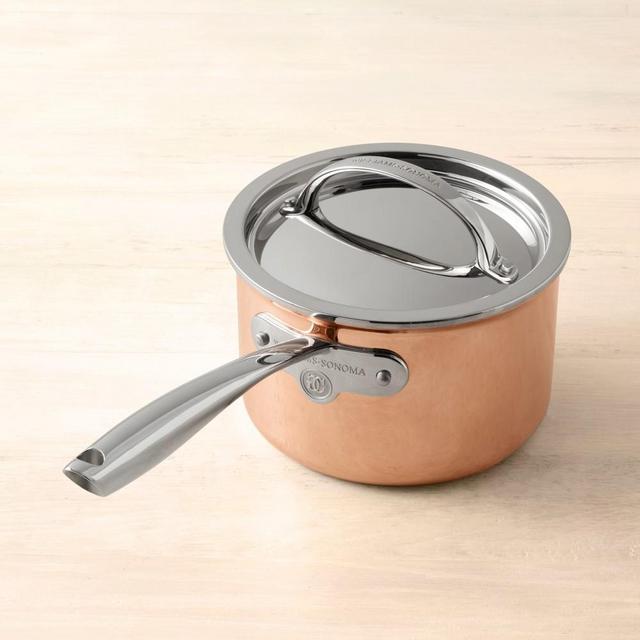 Williams Sonoma Thermo-Clad™ Copper Sauce Pan with Lid, 3-Qt.