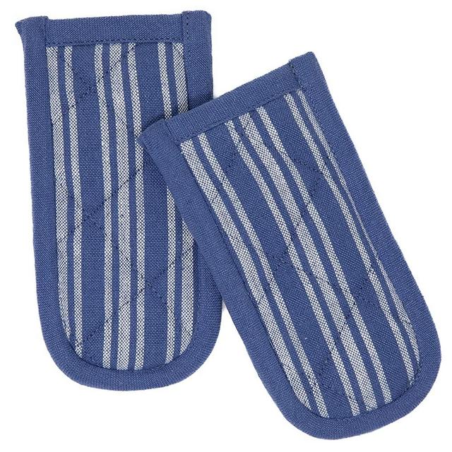 Sticky Toffee Cast Iron Skillet Pan Handle Cover, Hot Pot Handle Holder, Heat Resistant Sleeve, 3 in x 6 in, 2 Pack, Dark Blue