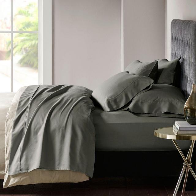 Madison Park 800-Thread-Count Cotton Blend Sateen King Sheet Set in Charcoal