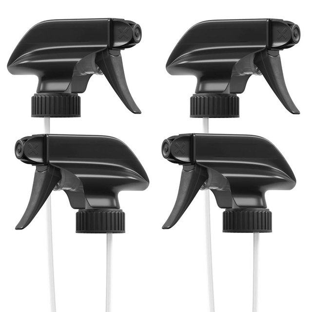 Bar5F 4-Pack Replacement Trigger Sprayer for Glass Bottles - Heavy Duty Nozzles, Mist and Stream Modes - Ideal for Amber Glass Spray Bottles 16 oz