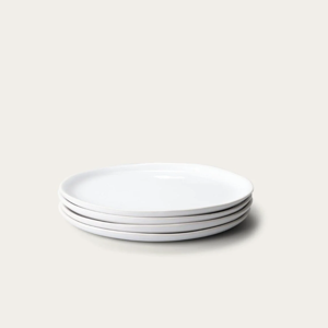 Fable 4 Piece Dessert Plates, Glossy Pearl White