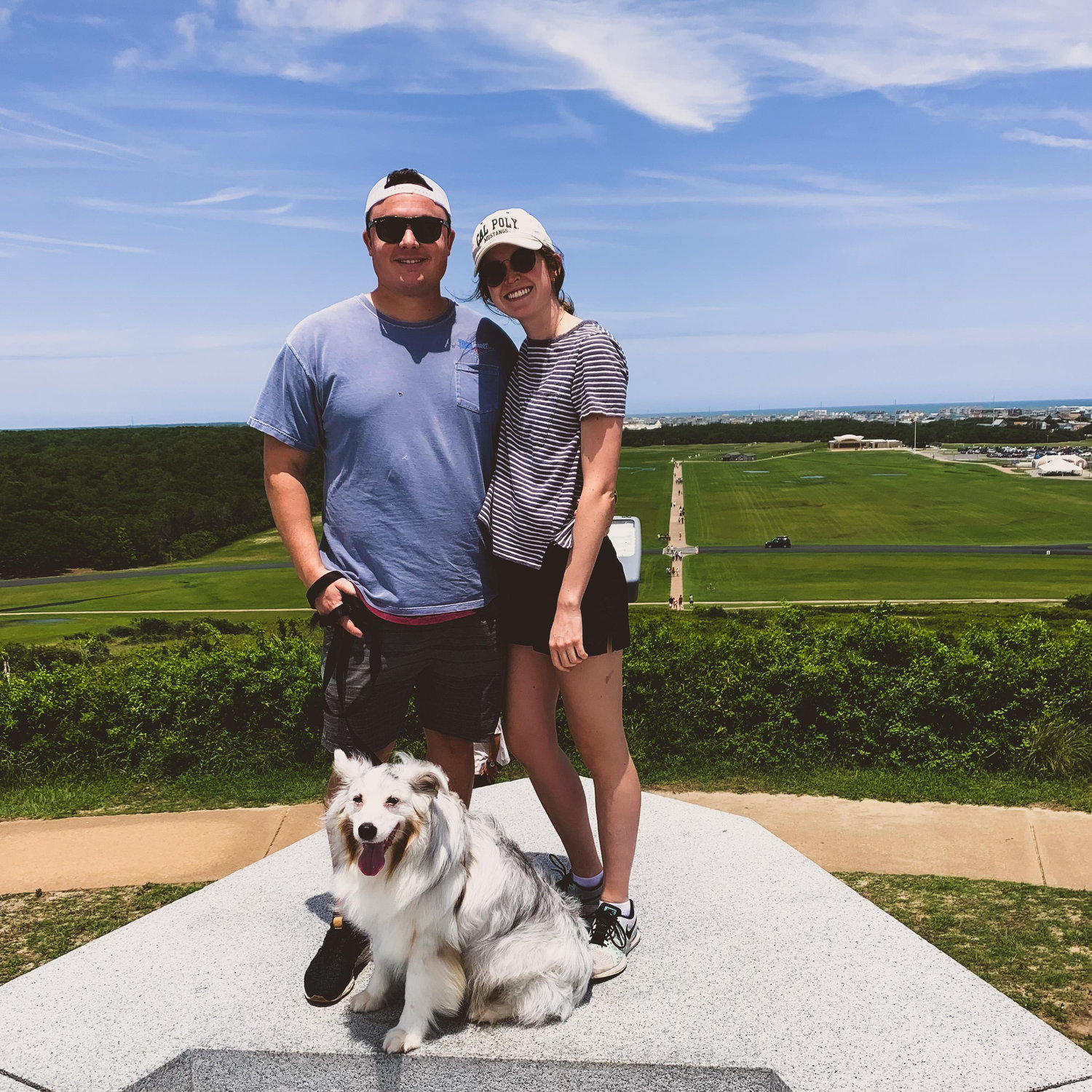 Exploring the First Flight Monument.