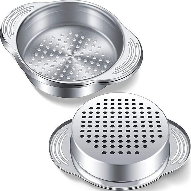 2 Pack Tuna Strainer Stainless Steel Food Can Strainer Oil Press Canning Drainer Colander Tuna Can Filter for Beans, Vegetables and More