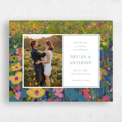 Grayed Teal, Blue Wedding Save the Date - Alta Photo