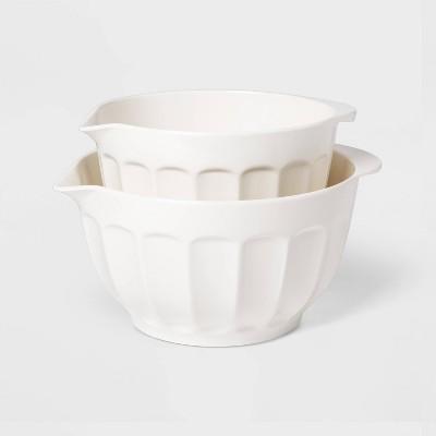 2pc Melamine Mixing Bowl Set White - Threshold™