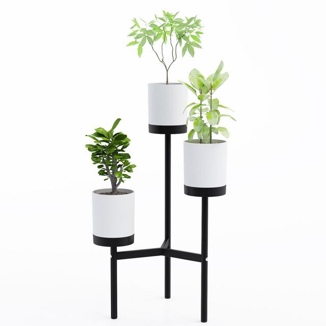Jamesdar Trio Plant Stand in Black/White