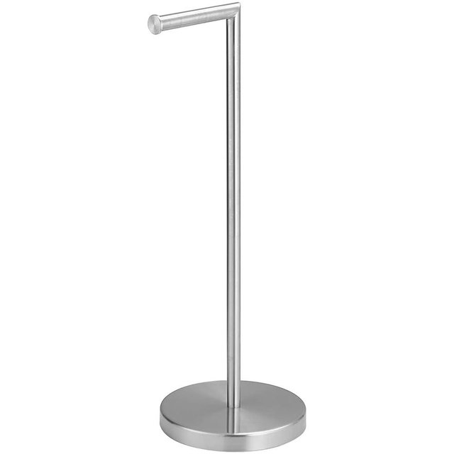 BWE Brushed Nickel Toilet Paper Holder Stand SUS304 Stainless Steel Modern Freestanding Toilet Paper Roll Tissue Holder for Bathroom, Toilet Paper Holder Standing with Heavy Weighted Base