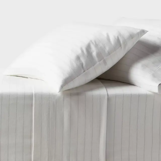 Full Ultra Soft Flannel Sheet Set Eco Melange Stripe - Threshold™