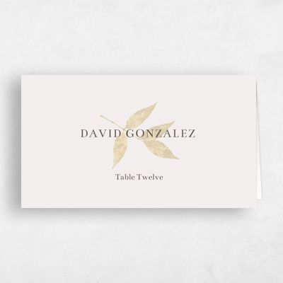 Brown Wedding Place Card - Leia