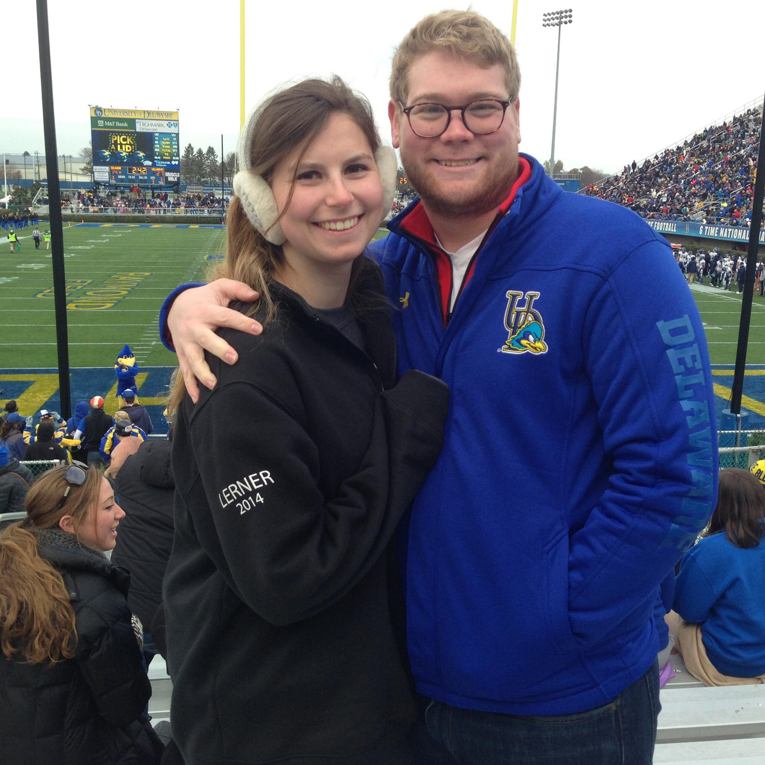 The only collegiate football game Alexandra went to (Scranton doesn't have football)