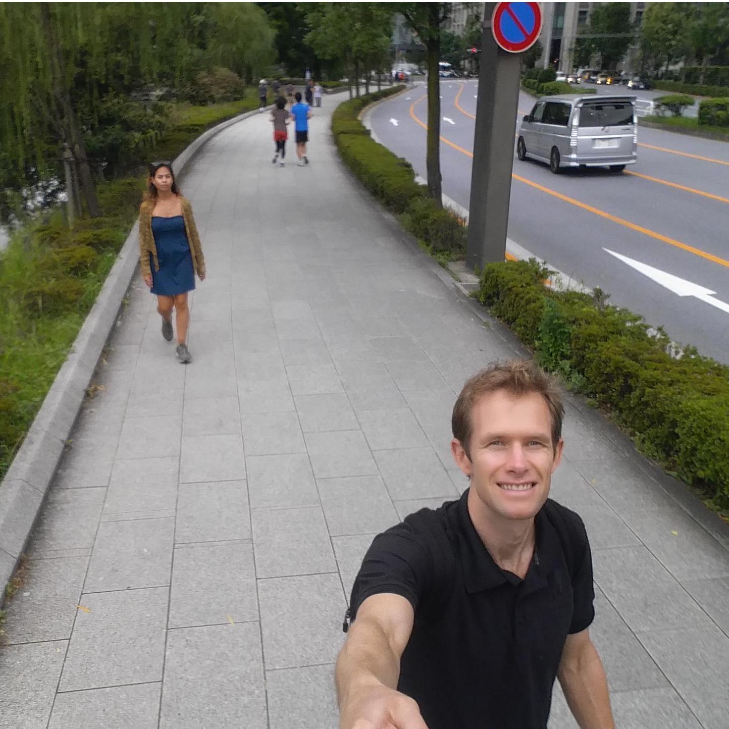 Tokyo, Japan. 2016. A classic photo depicting the ongoing dispute between Skylar and Jessica that Skylar walks too fast.