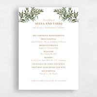 White Wedding Program - Keely