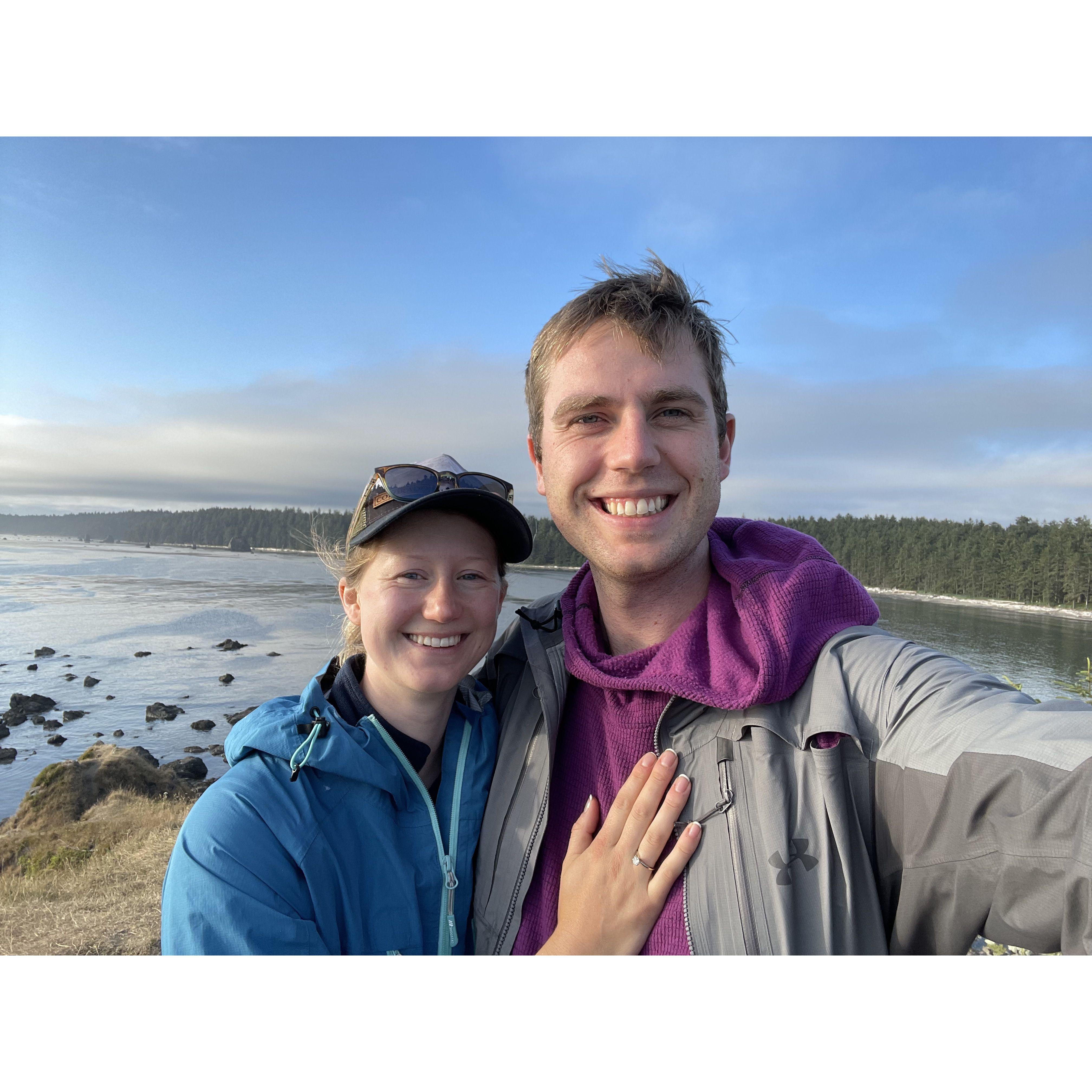 We got engaged at Sand Point in Olympic National Park.