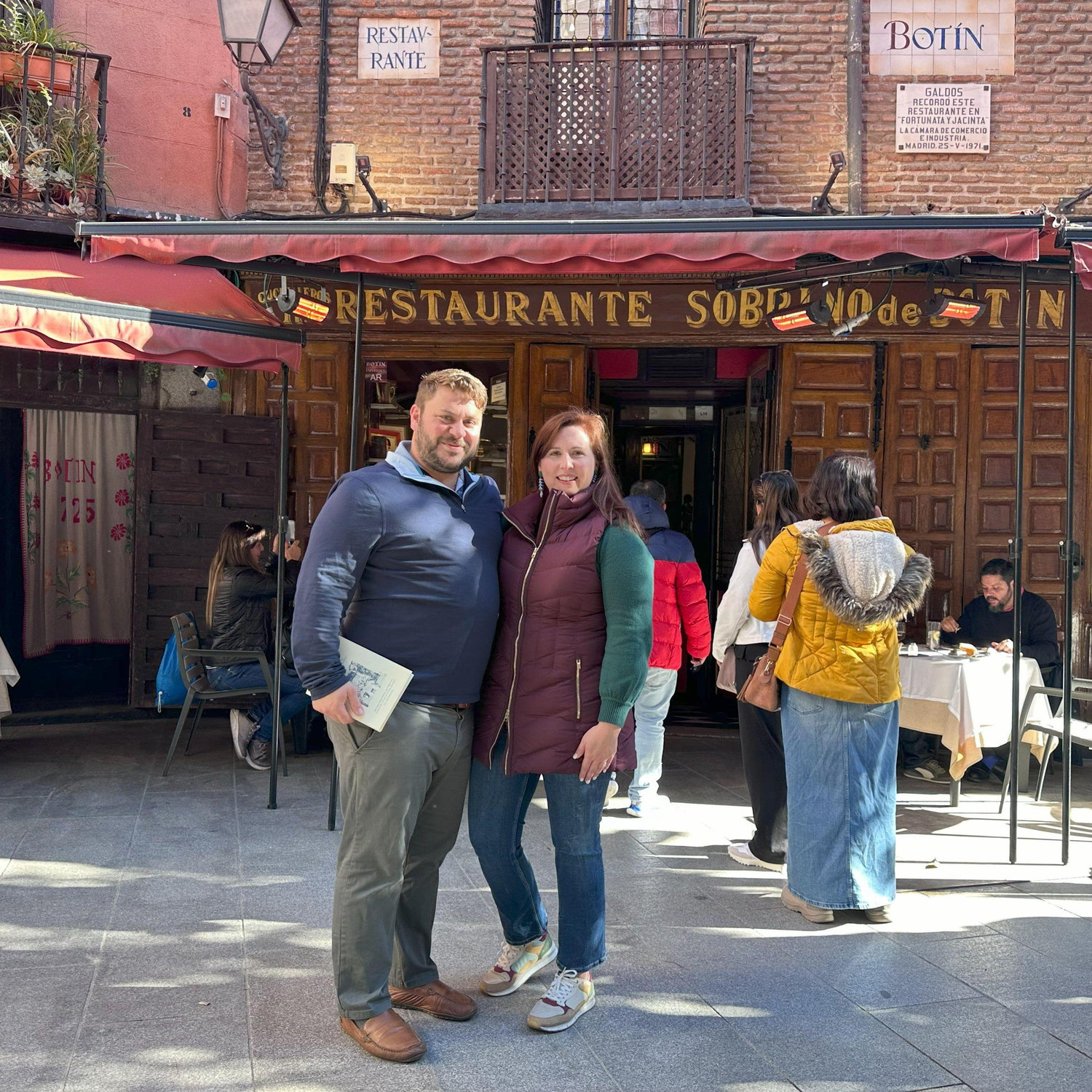 Outside the oldest restaurant in the world