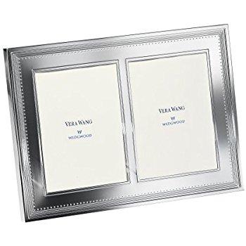 Vera Wang by Wedgwood Grosgrain 5-Inch by 7-Inch Double Frame