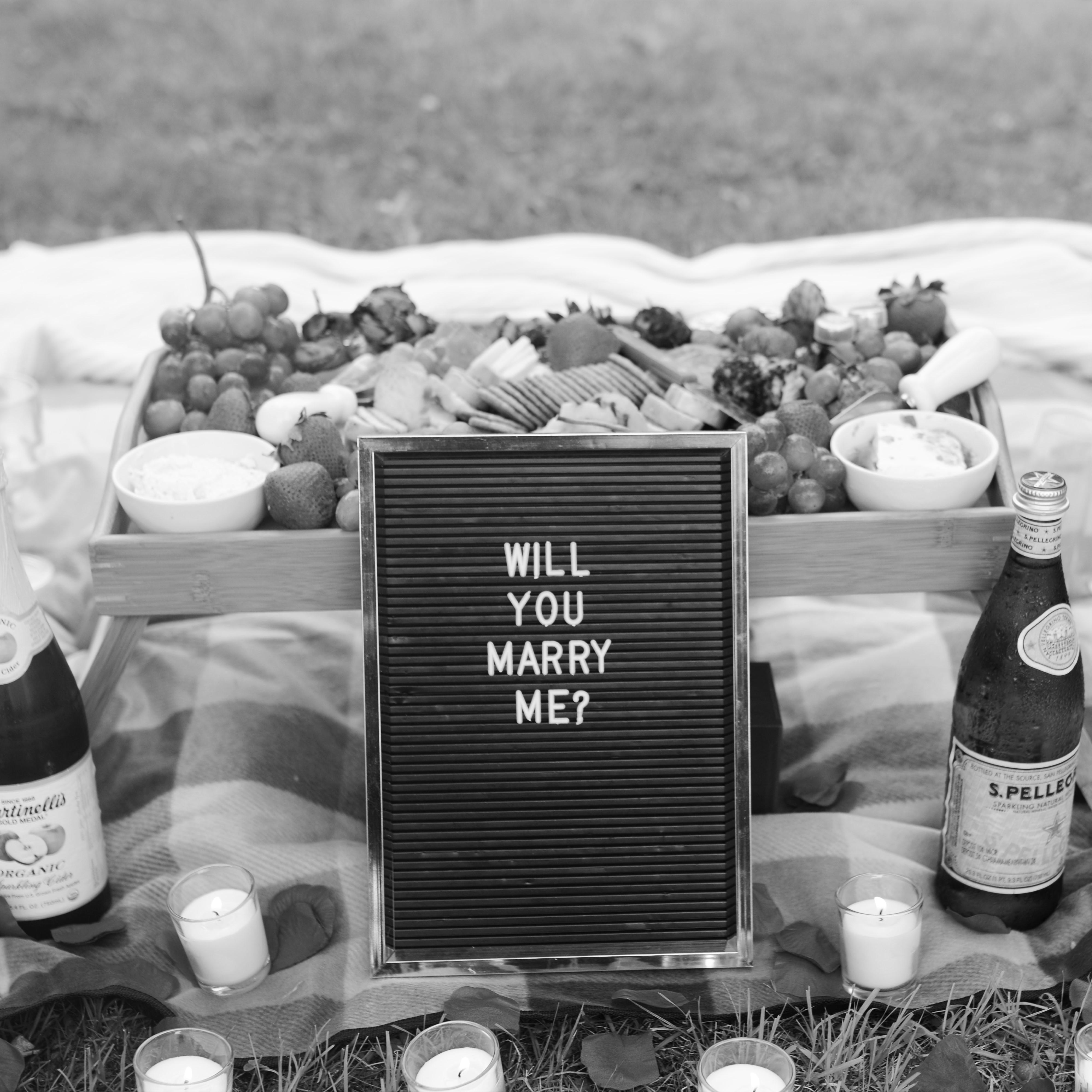 The fabulous picnic laid out for us by Maid-of-Honor Devon, Nick's helper for the proposal.