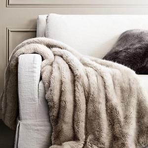 Restoration Hardware Ultra Faux Fur Throw, Cream