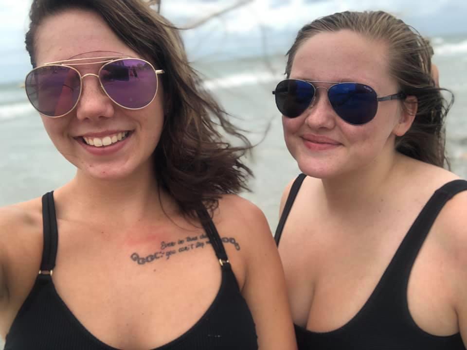 a month after we met, we just took off to the beach!