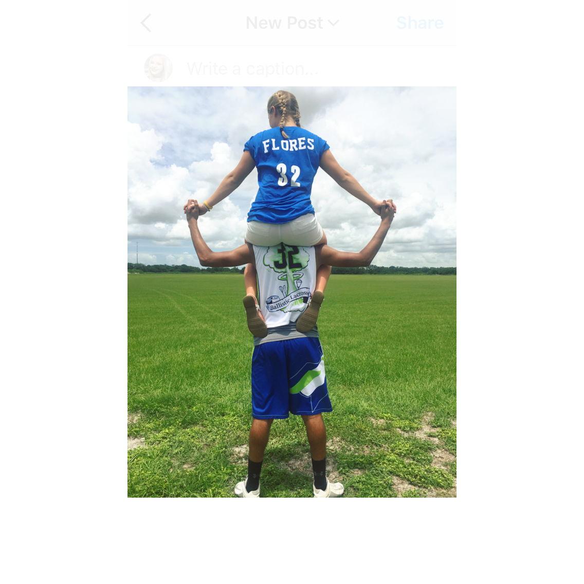 Alyssa supporting Julio at a lacrosse tournament
