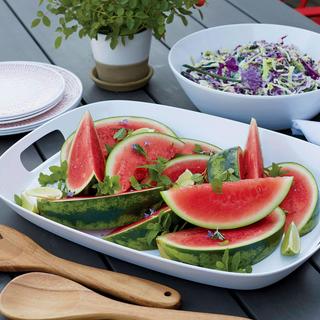 Lunea Melamine White Tray with Handles