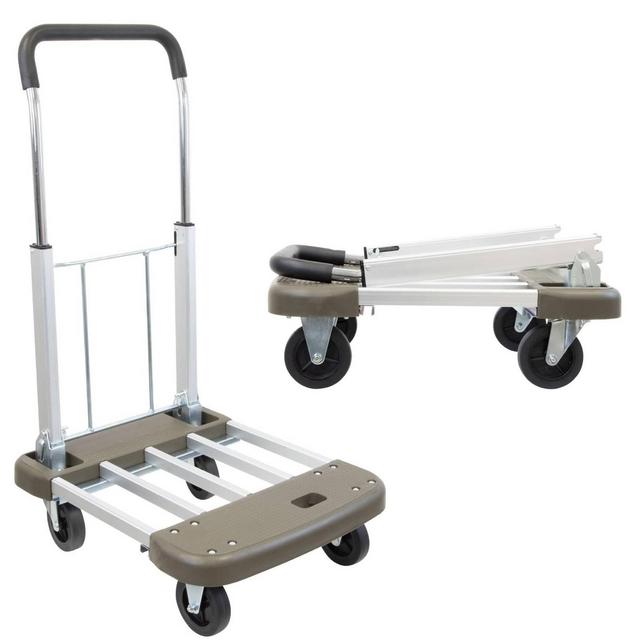 Mount-It! Foldable Push Cart, Weight Capacity 330 Lbs., Platform Cart with Folding Handle - MI-950