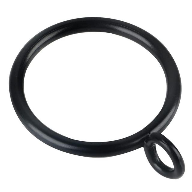 Hanitronic 1.25-Inch Drapery Curtain Ring with Eyelet for Curtain Panels, Set of 30 PCS Black Curtain Rings