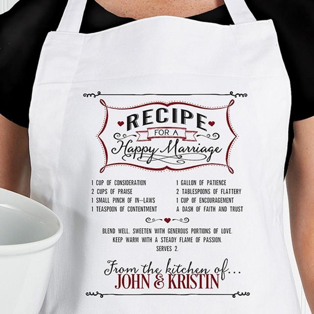 "Recipe For A Happy Marriage" Apron