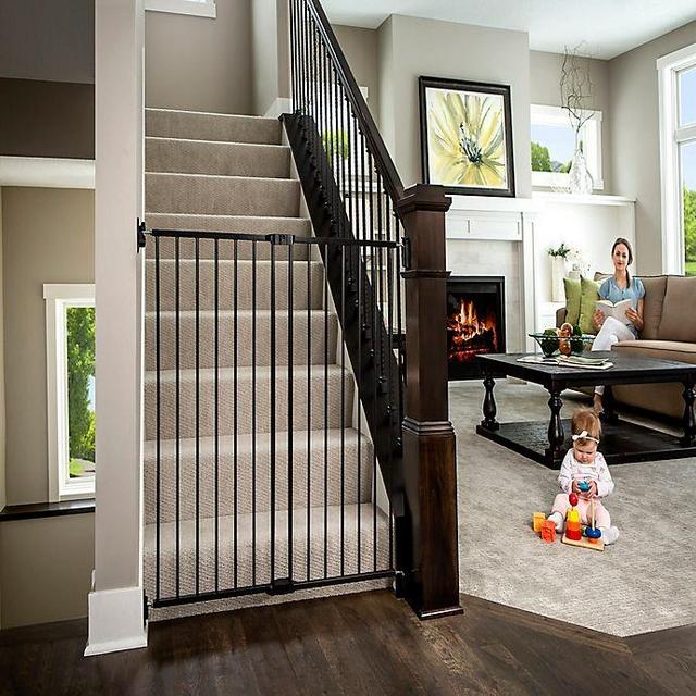 Regalo Extra Tall 2-in-1 Wall Mount Baby Gate in Black