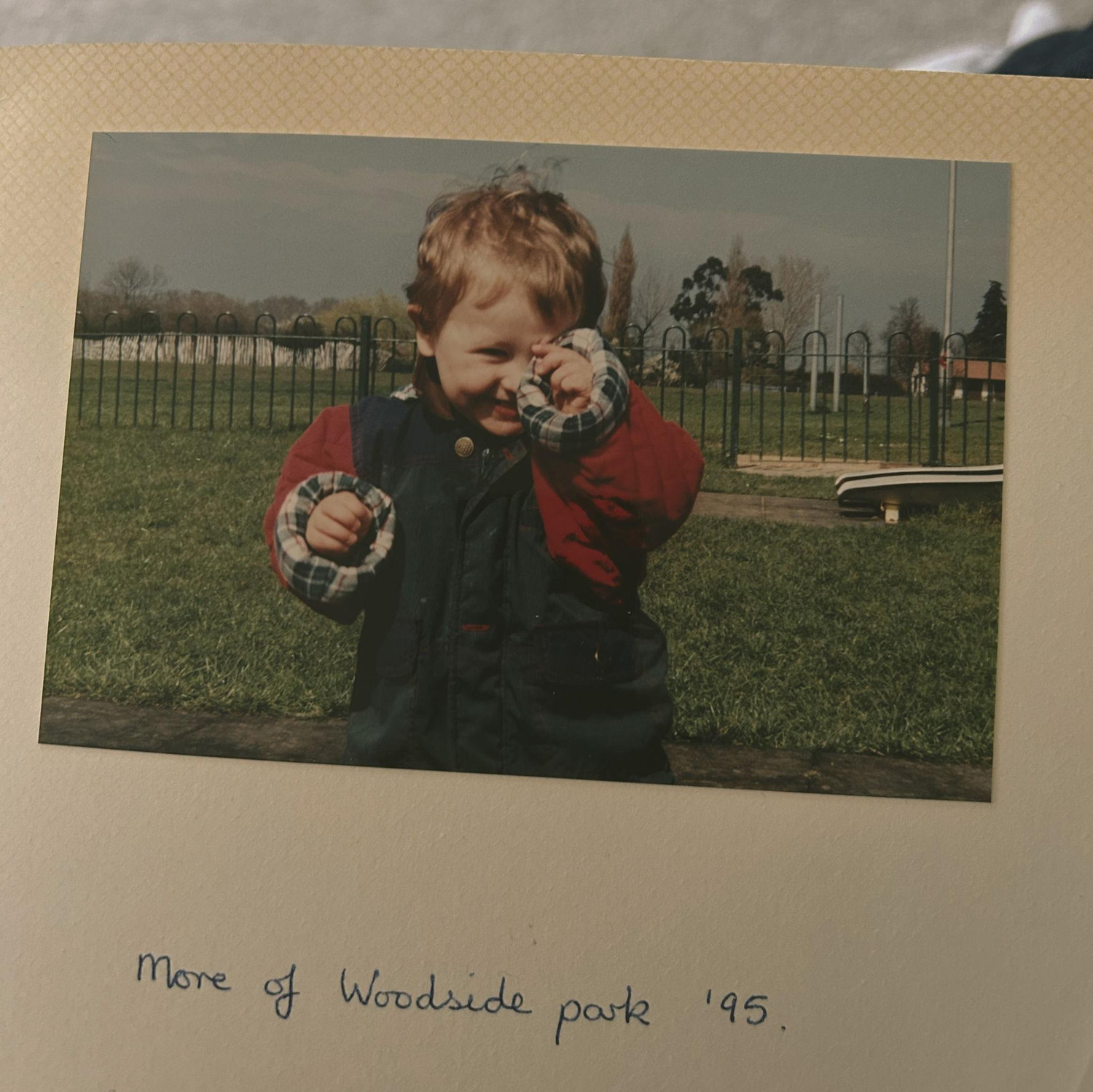 Baby Nick saying hello to his mum.