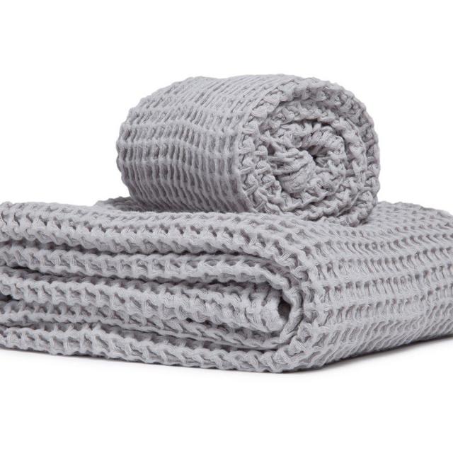 Waffle Hand Towels in Grey