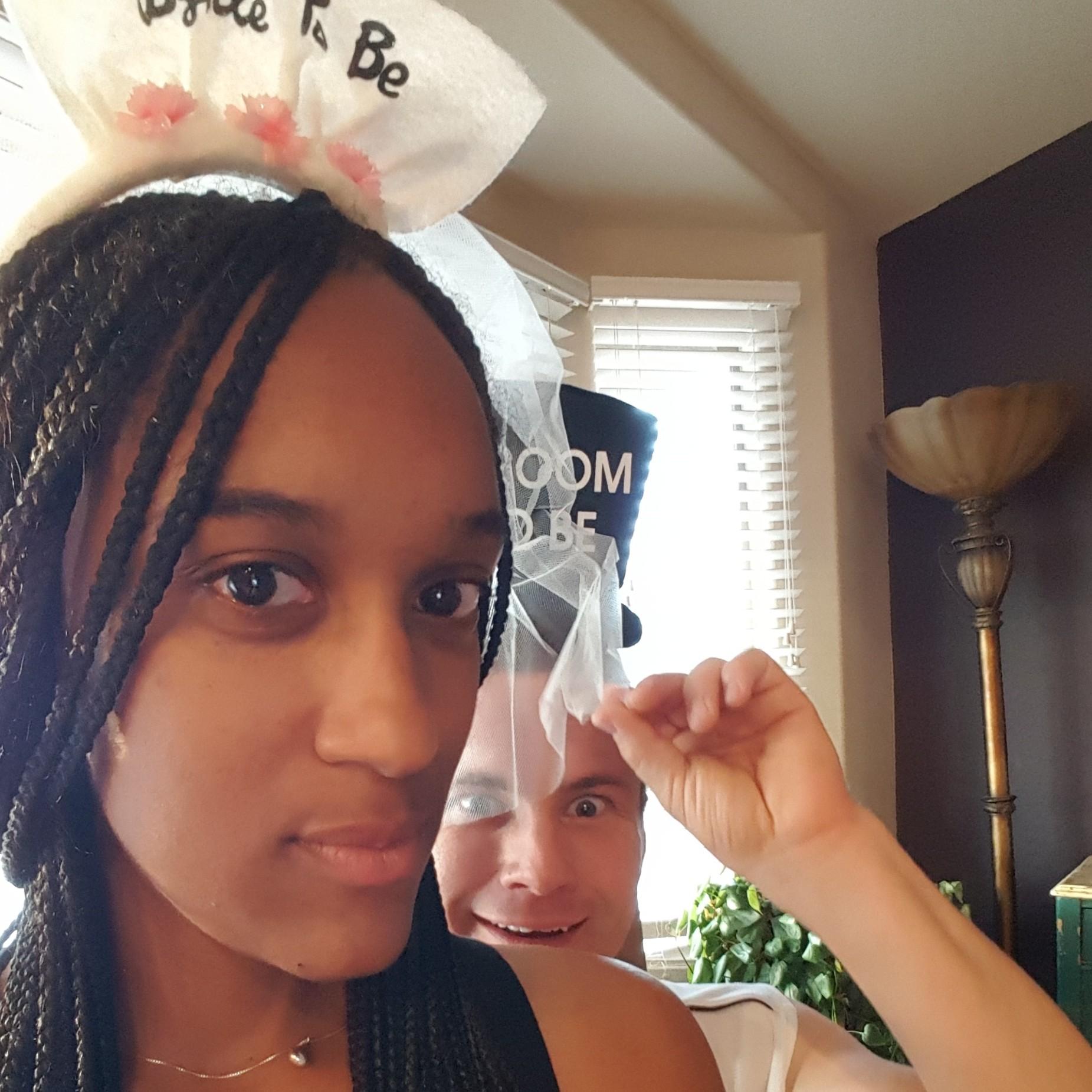 We got these cool head pieces from friends and had fun playing with them all afternoon! LOL! Peek-a-boo :)