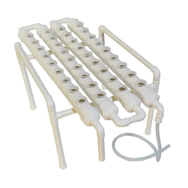 INTBUYING Hydroponic 36 Holes Plant Site Grow Kit Garden System Vegetable Horizonal -4 Pipes 1 Layer（Diameter of The Growing Pipe: 2.5”）