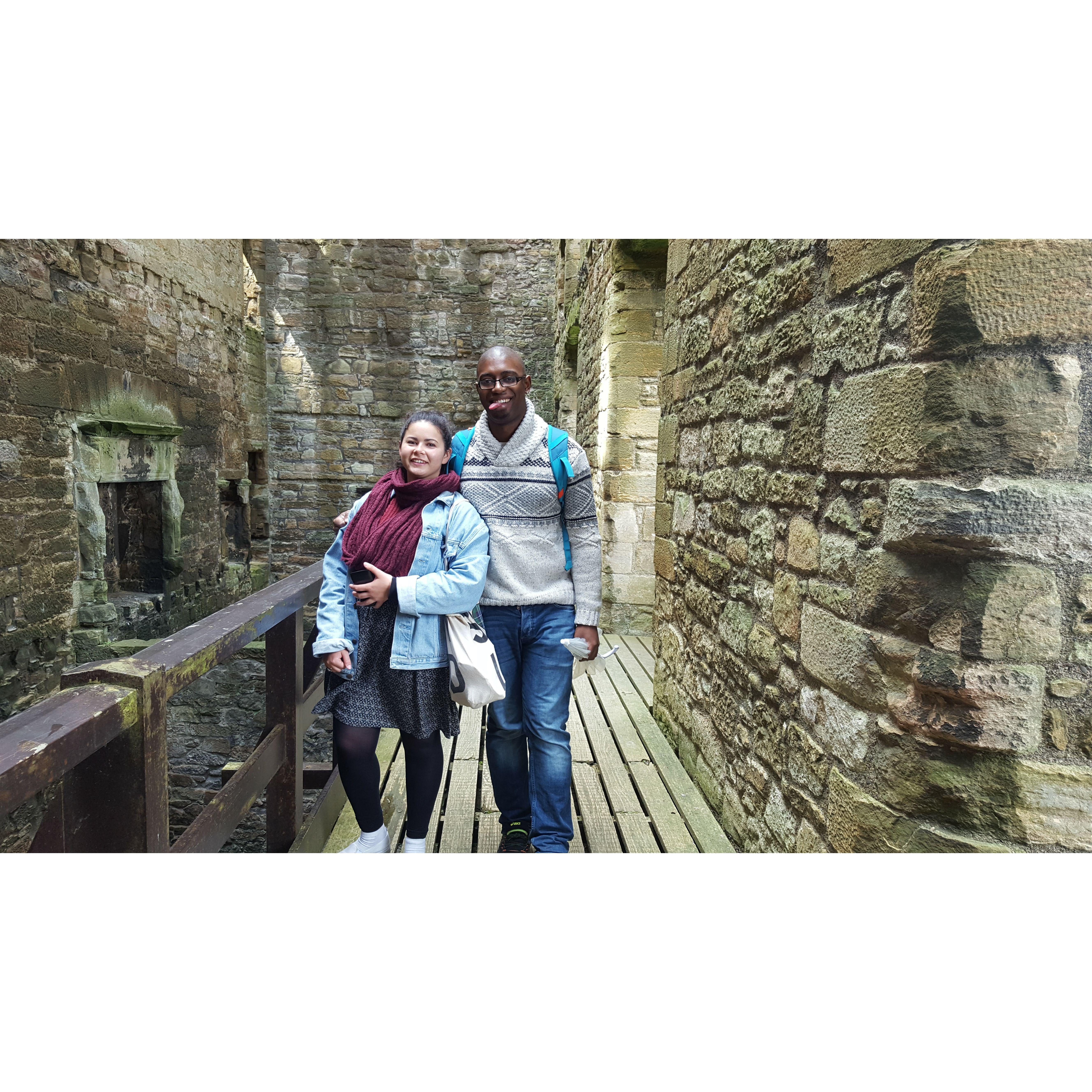 Our first photo together. We went to a medieval jousting festival in Scotland