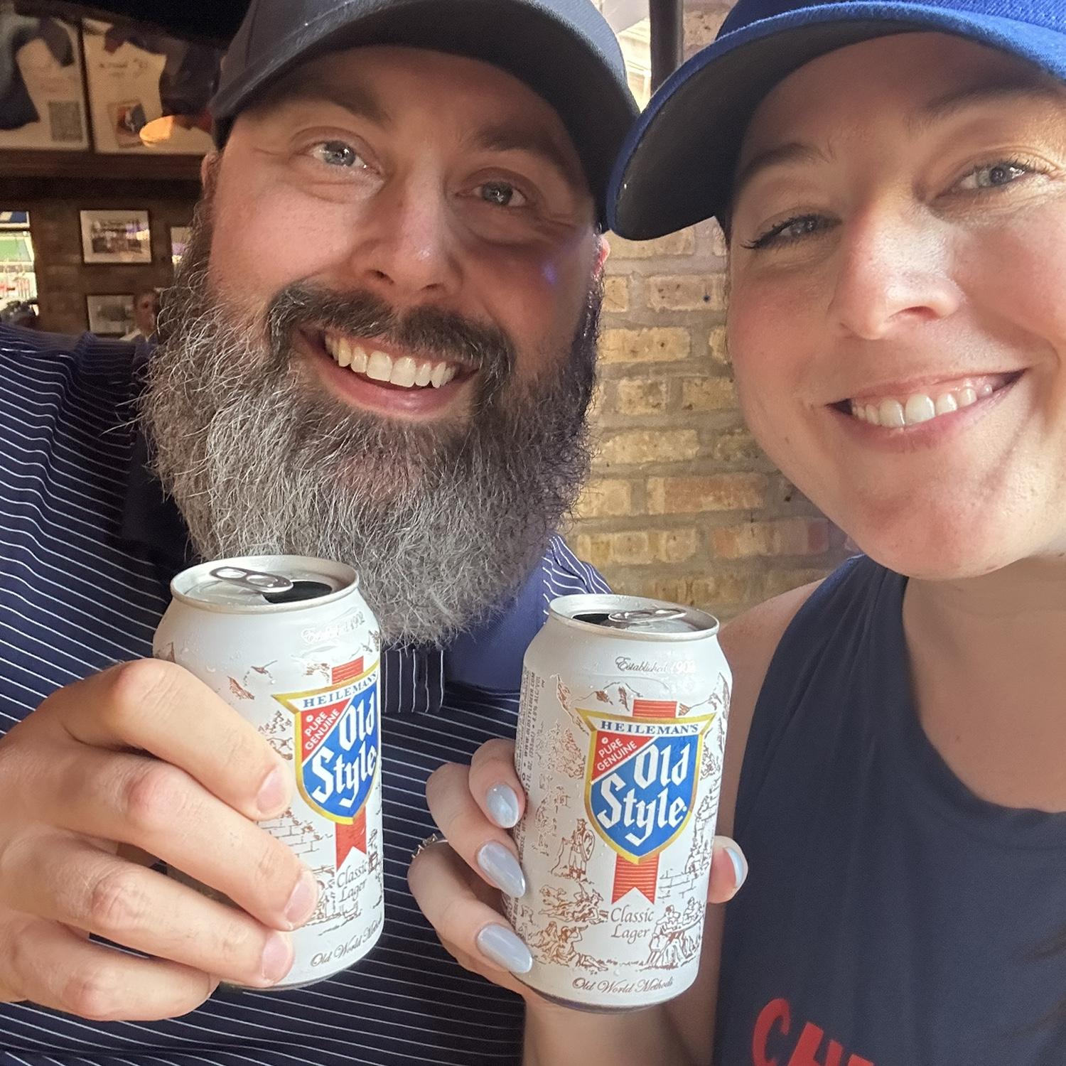 Rich's first Cubs game at Wrigley. We had to stop at Murphy's Bleachers.