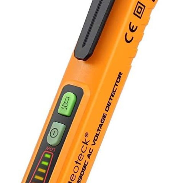 Neoteck Non-Contact AC Voltage Tester Pen, AC 12-1000V, LED Flashlight, Buzzer Alarm for Live/Null Wire Judgment