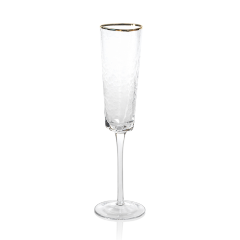 Zodax ~ Glasses ~ Aperitivo Triangular Stemware - Clear w/ Gold Rim Champagne Flute, Price $14.95 in Tupelo, MS from Elizabeth Clair's