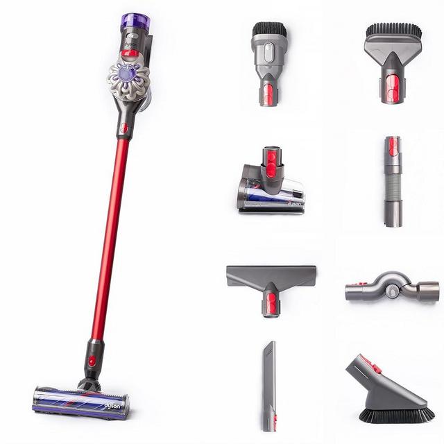 Dyson V8 Animal Extra De-Tangle Cordfree Vacuum with 8 Tools, Red