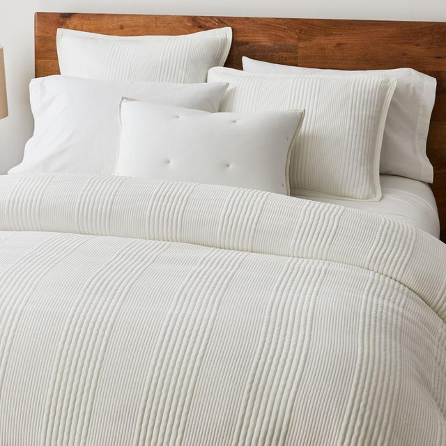 Jersey Linear Duvet, Twin/Twin XL, White