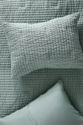 Cotton Jersey Channel-Stitch Quilted Shams, Set of 2