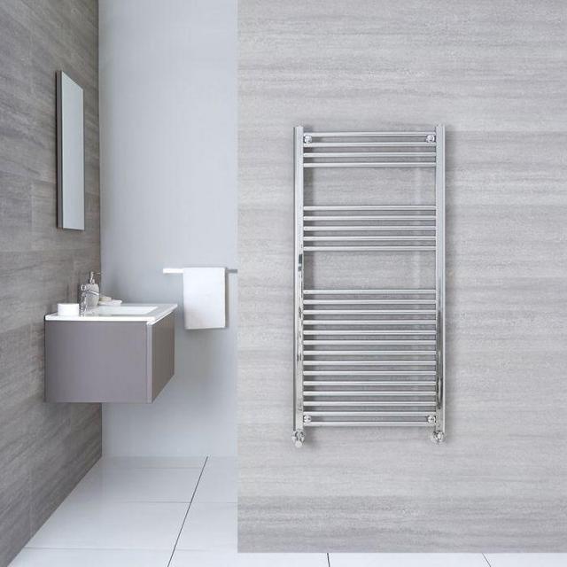 Linosa - Hydronic Chrome Flat Heated Towel Warmer - 47.25" x 23.5"