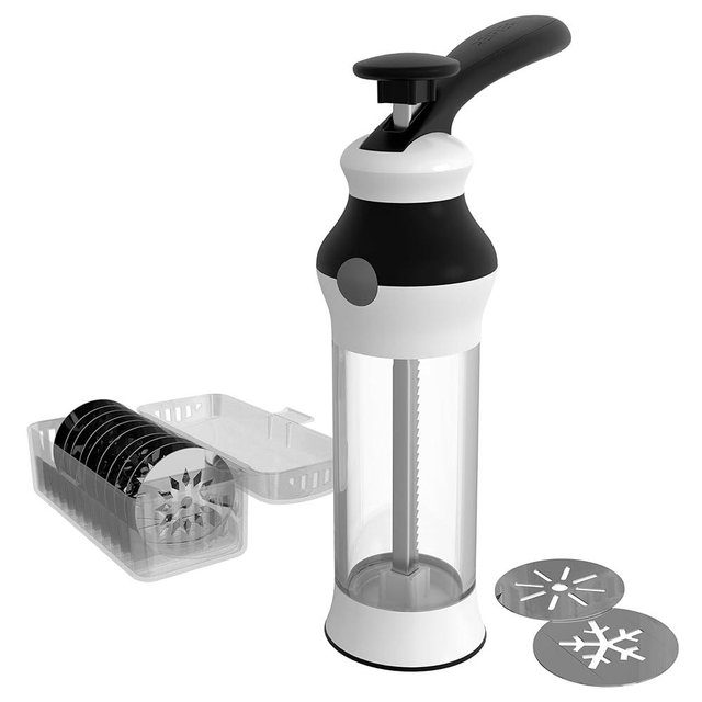 14-Piece Cookie Press Set - Upgraded - Stainless Steel Disks & Storage Case - Heavy-Duty Design