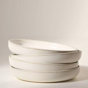 The Jasper Portuguese Stoneware Pasta Bowls, Set of 4- Color "white"