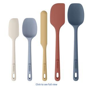 ChefAide 5 Pieces Silicone Spatula Set, Food Grade Rubber Spatula, Upgrade Strong Handle with Ergonomic Grip, Heat Resistant Up to 600°F for Nonstick Cookware, Cooking