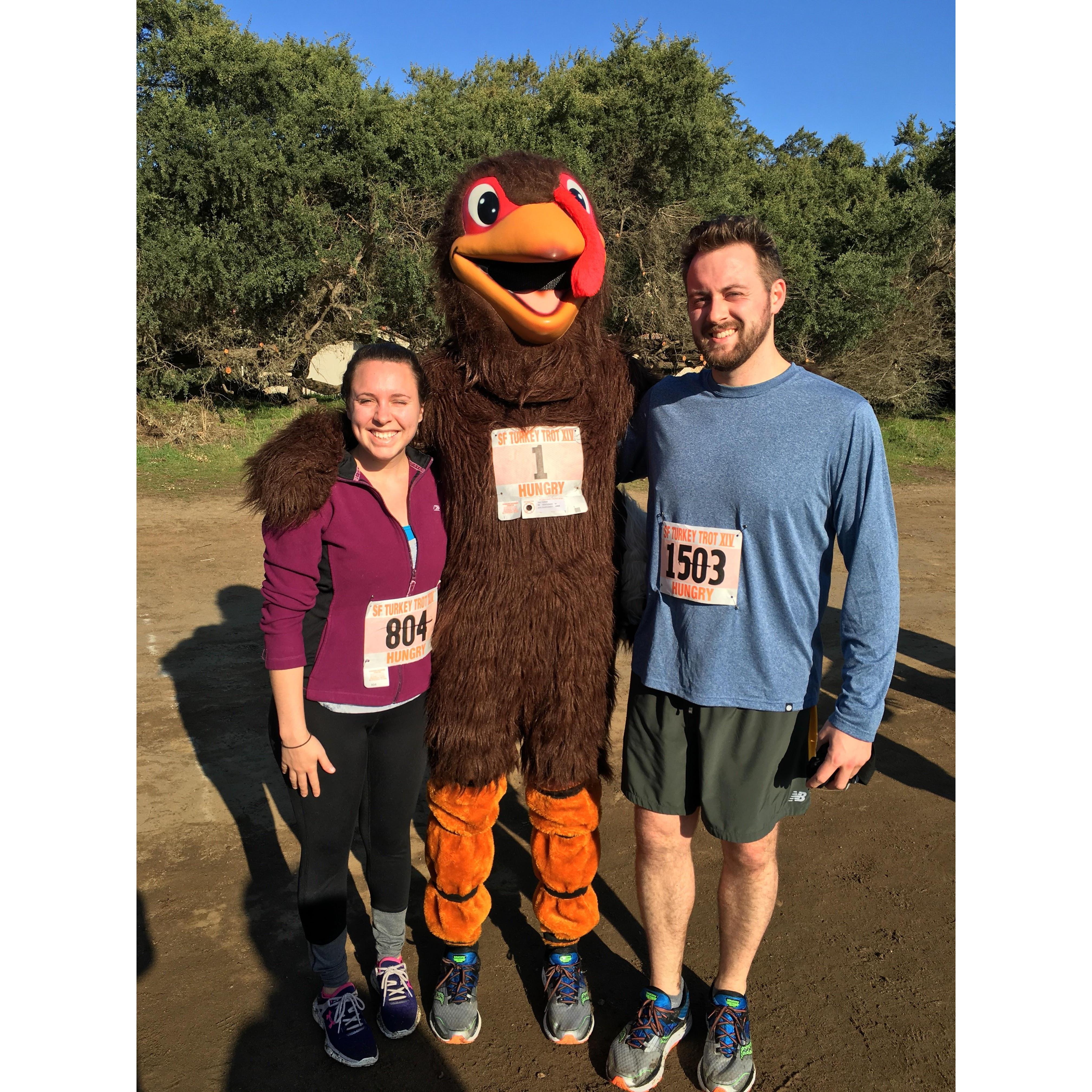 Earning our turkey after trotting 5 miles in Golden Gate Park