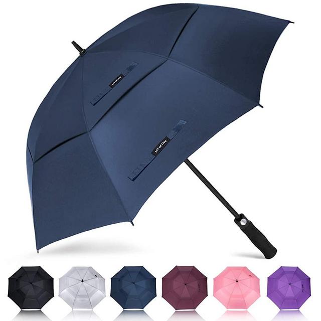 ZOMAKE Golf Umbrella 58/62/68 Inch, Large Windproof Umbrellas Automatic Open Oversize Rain Umbrella with Double Canopy for Men Women - Vented Stick Umbrellas