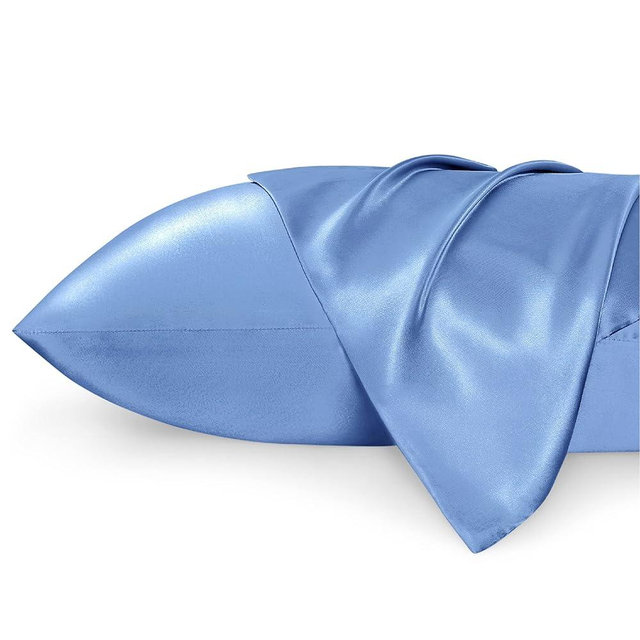 Bedsure King Size Satin Pillowcase Set of 2 - Sky Blue Silky Pillow Cases for Hair and Skin 20x36 Inches, Pillow Covers with Envelope Closure, Similar to Silk Pillow Cases, Gifts for Women Men