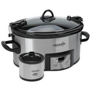 Crock-Pot - SCCPVL619-S-A Programmable Cook & Carry with Little Dipper Warmer, 6 Qt.