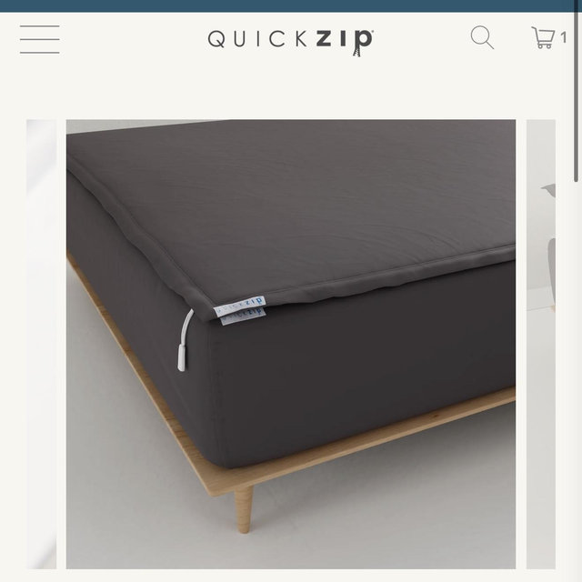 Quick Zip Fitted Sheet Black Percale