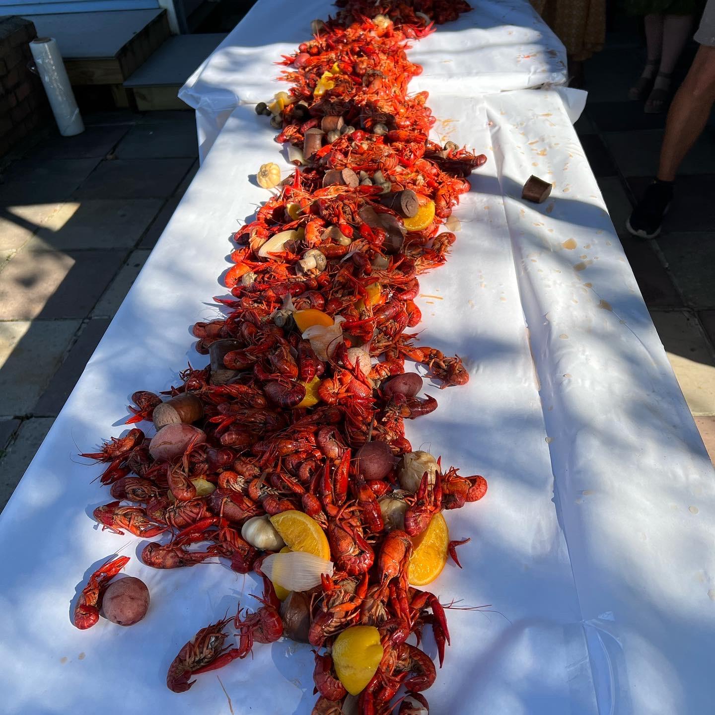 Crawfish boil turned engagement.